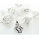 100x Silver Plated Large Spiral Cages for Crystals and Gemstones